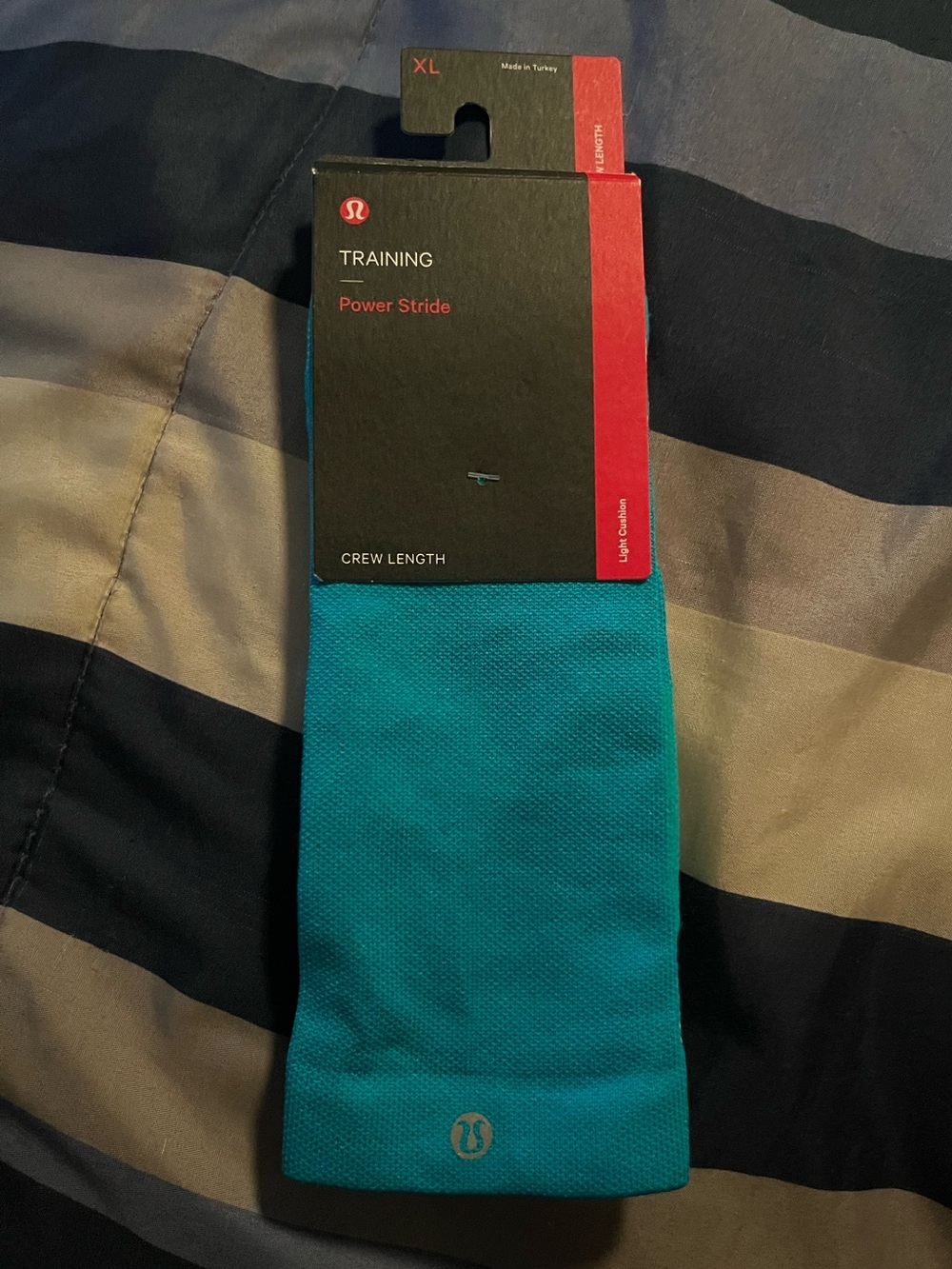 🍋 NWT Lululemon Men’s Stride Crew Socks - Turquoise Tide/Absinthe - Sz XL